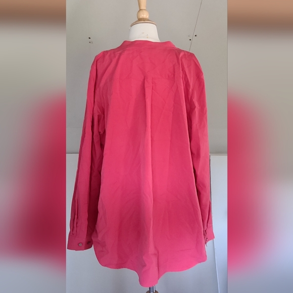 Investments XL Womens Button Up Shirt Coral Pink - Picture 4 of 7